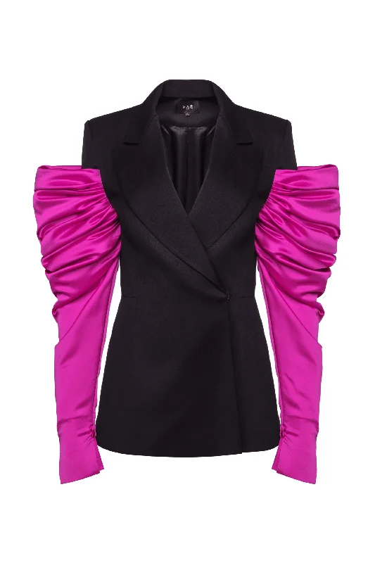 Veste Assurance noire et fuchsia