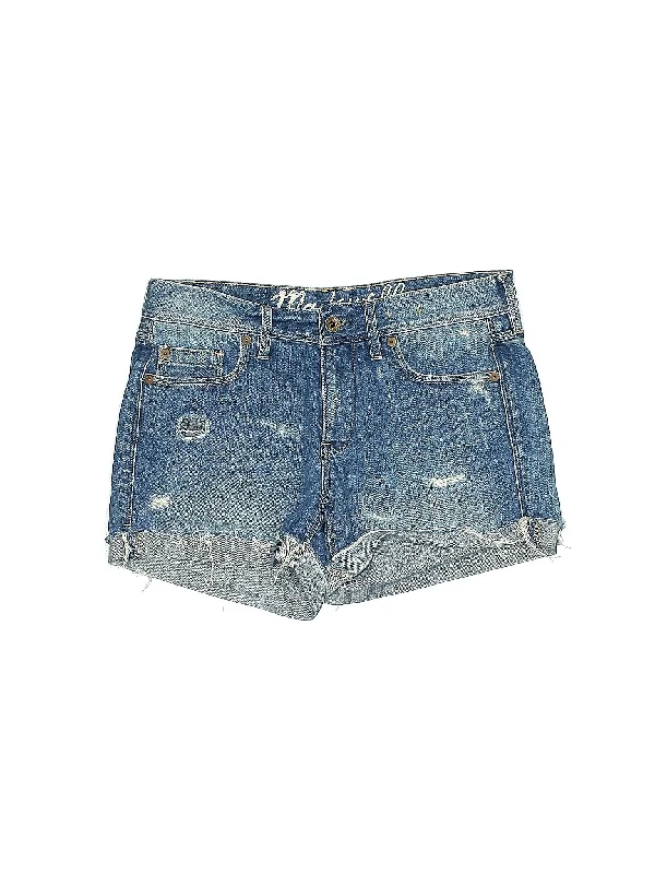 Mid-Rise Denim Shorts in Light Wash