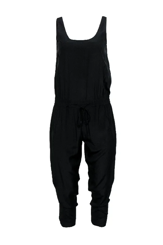 Vince - Black Sleeveless Drawstring Waist Jumpsuit Sz 4