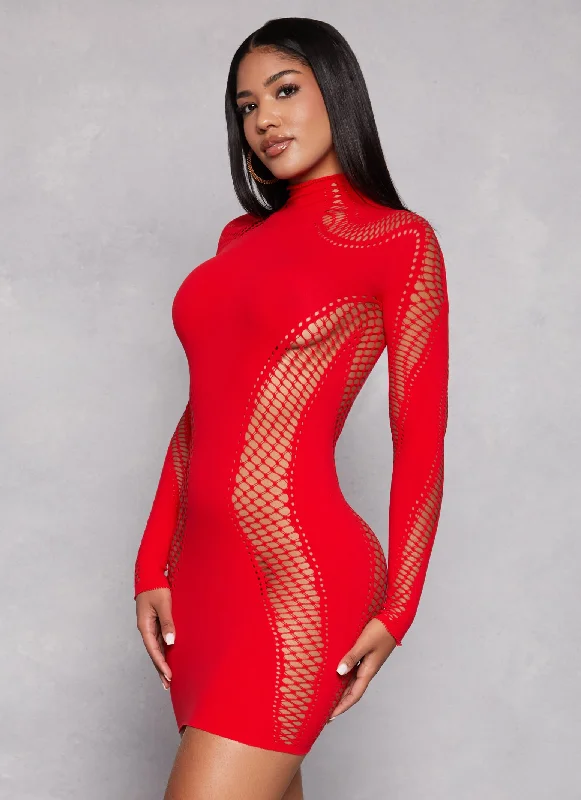 Laser Cut Seamless Bodycon Dresses